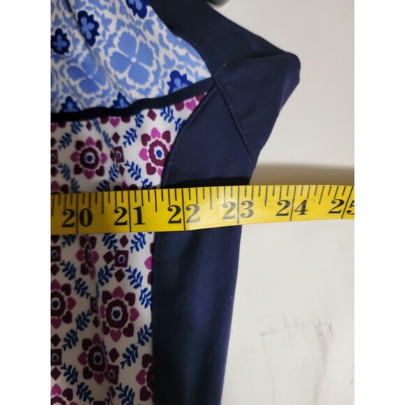 Ellen Tracy Blue & Purple Floral Dress size Size Medium Soft Lounge Comfortable - Picture 3 of 6